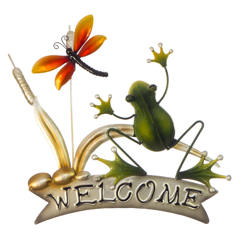 Frog and Dragonfly Welcome Art