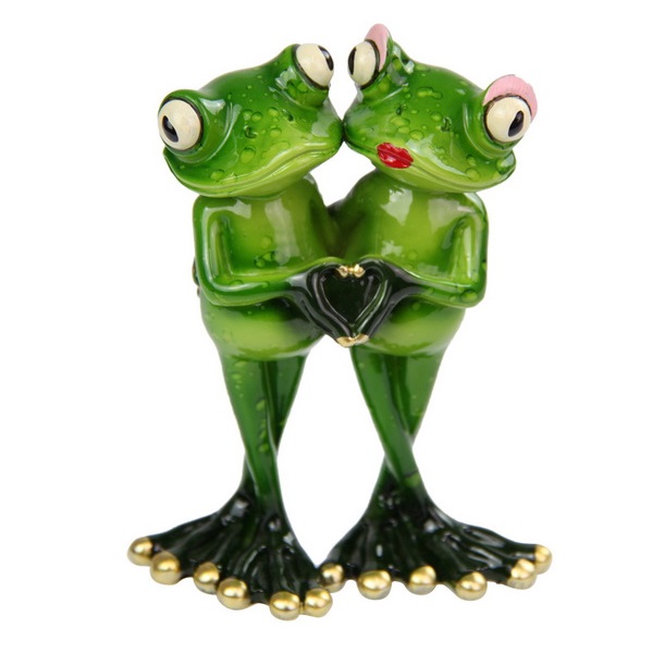 Marble Green Frog Couple Lovers Heart