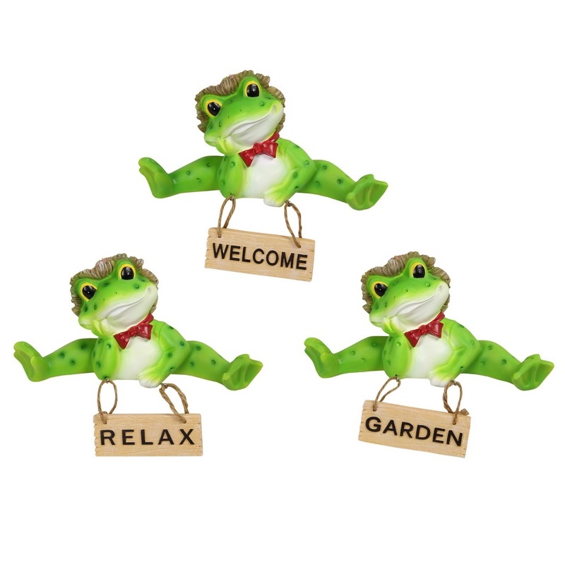 Frog with Hanging Sign
