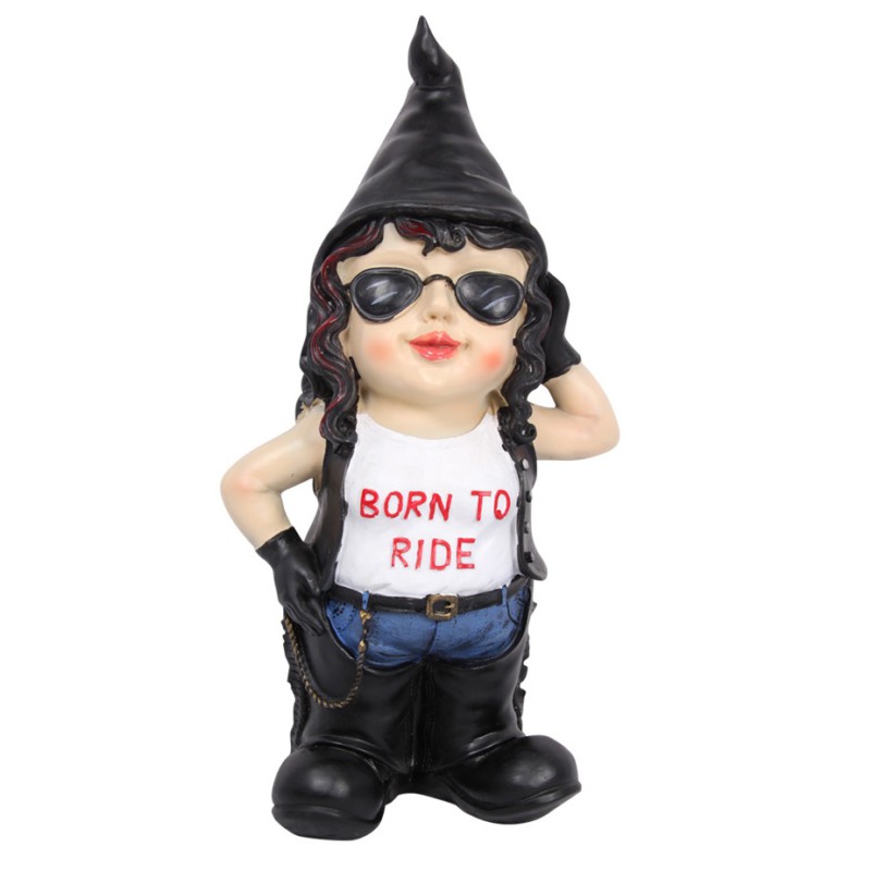Born To Ride Biker Chick Gnome