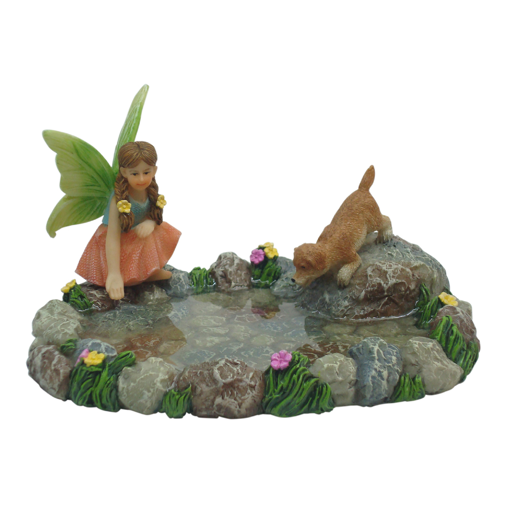 Water Pond with Fairy and Puppy